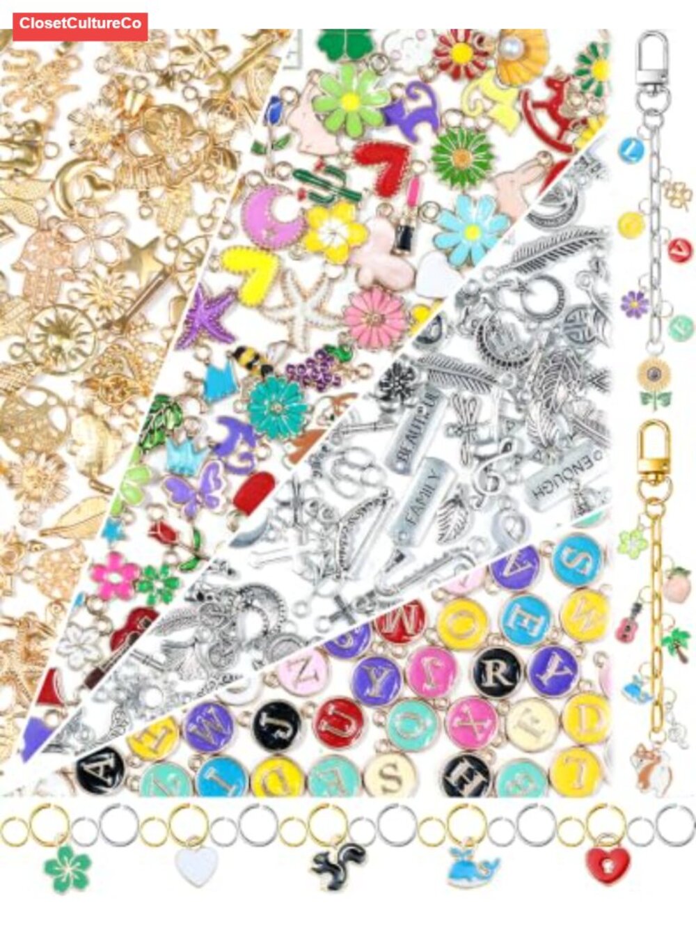 216pc Assorted Enamel & Metal Charms for DIY Jewelry Making